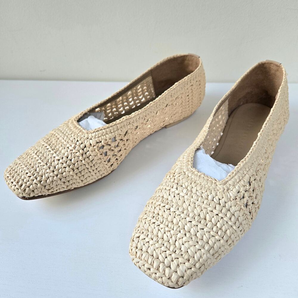 Freda Salvador NEW Jessie Raffia Ballet Flats $395 Preppy Shoes Women Size 9 NWT
